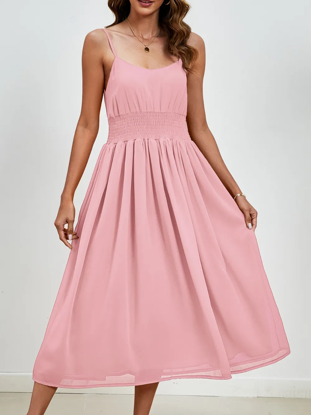 Scoop Neck Midi Cami Dress - Blushé Belle