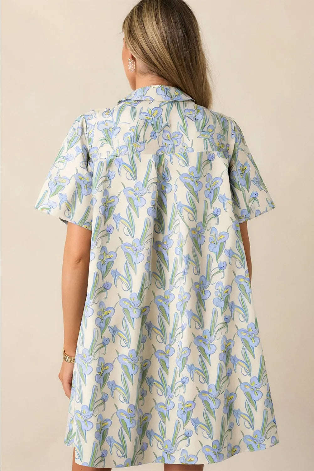 Floral Print Button-Up Shirt Dress - Blushé Belle