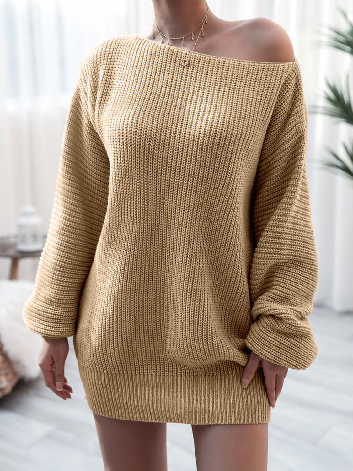 Rib-Knit Mini Sweater Dress - Blushé Belle