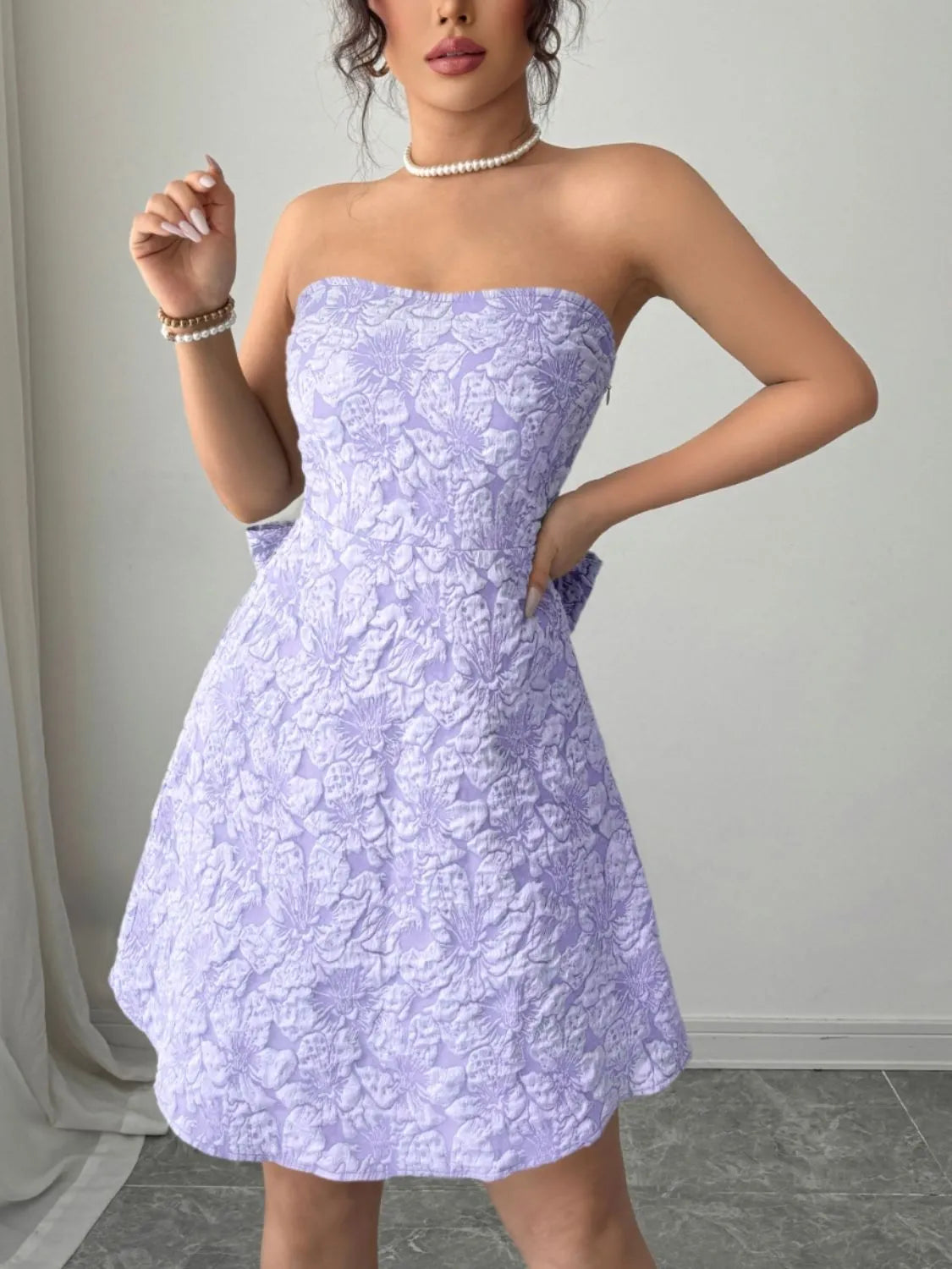 Bow Back Tube Mini Dress - Blushé Belle