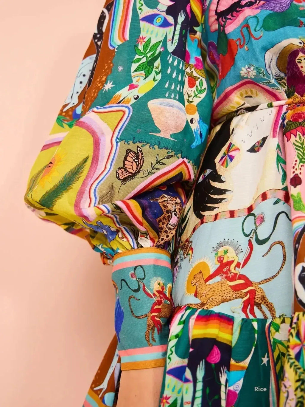Printed Long Sleeve Mini Dress with Belt - Blushé Belle