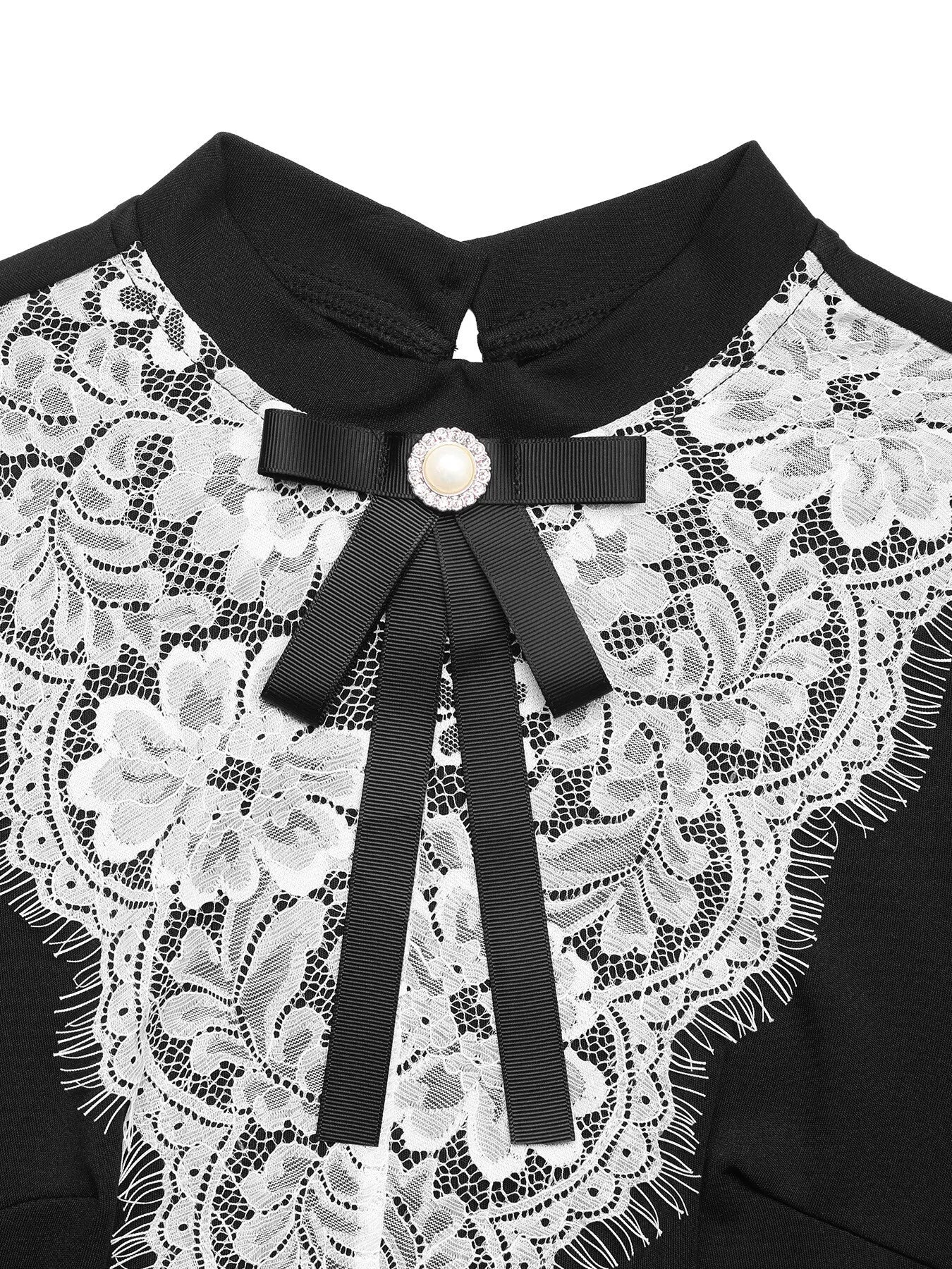 Lace Detail Long Sleeve Mini Dress - Blushé Belle