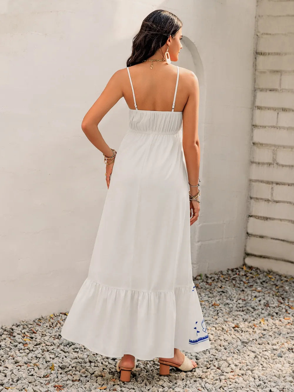 Printed Square Neck Maxi Cami Dress - Blushé Belle