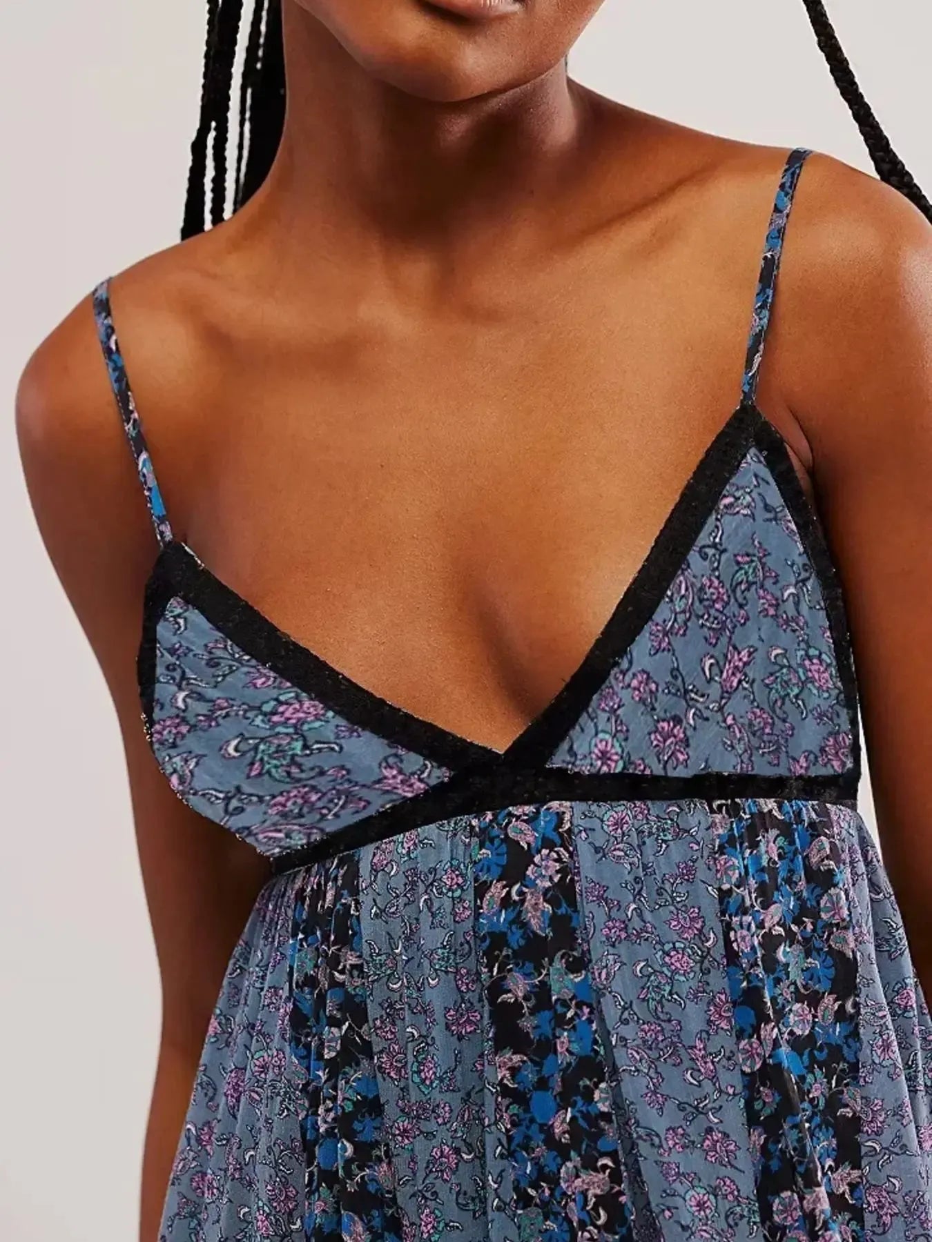 Floral V-Neck Maxi Cami Dress - Blushé Belle
