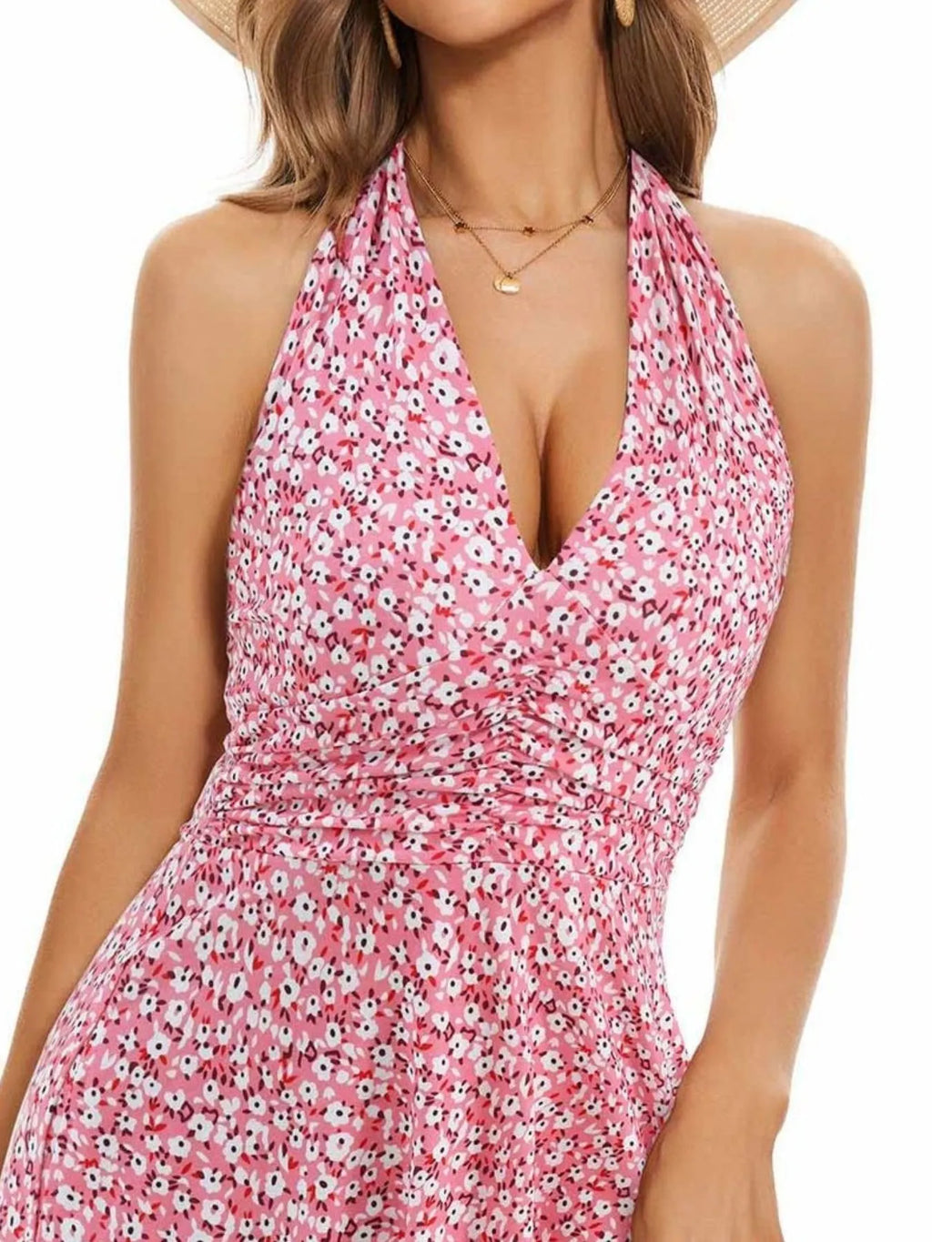 Printed Halter Neck Dress - Blushé Belle