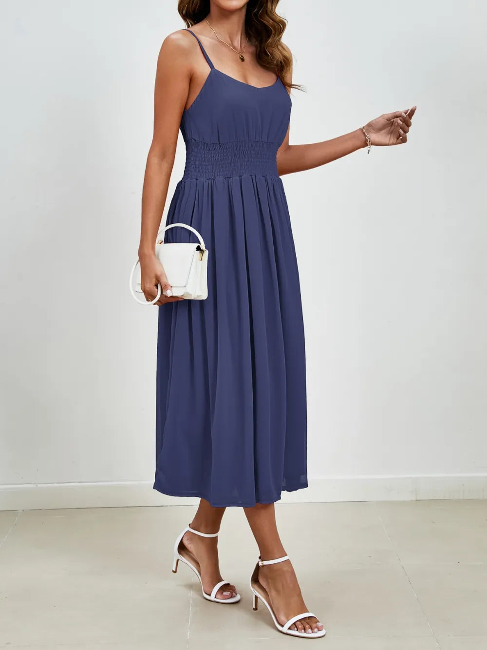 Scoop Neck Midi Cami Dress - Blushé Belle