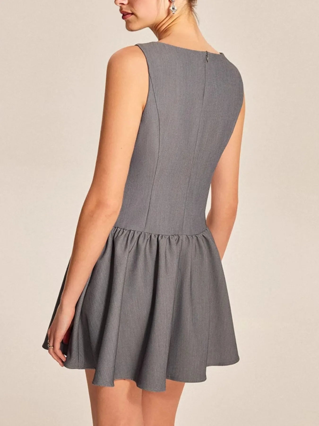 Round Neck Sleeveless Ruffled Mini Dress - Blushé Belle