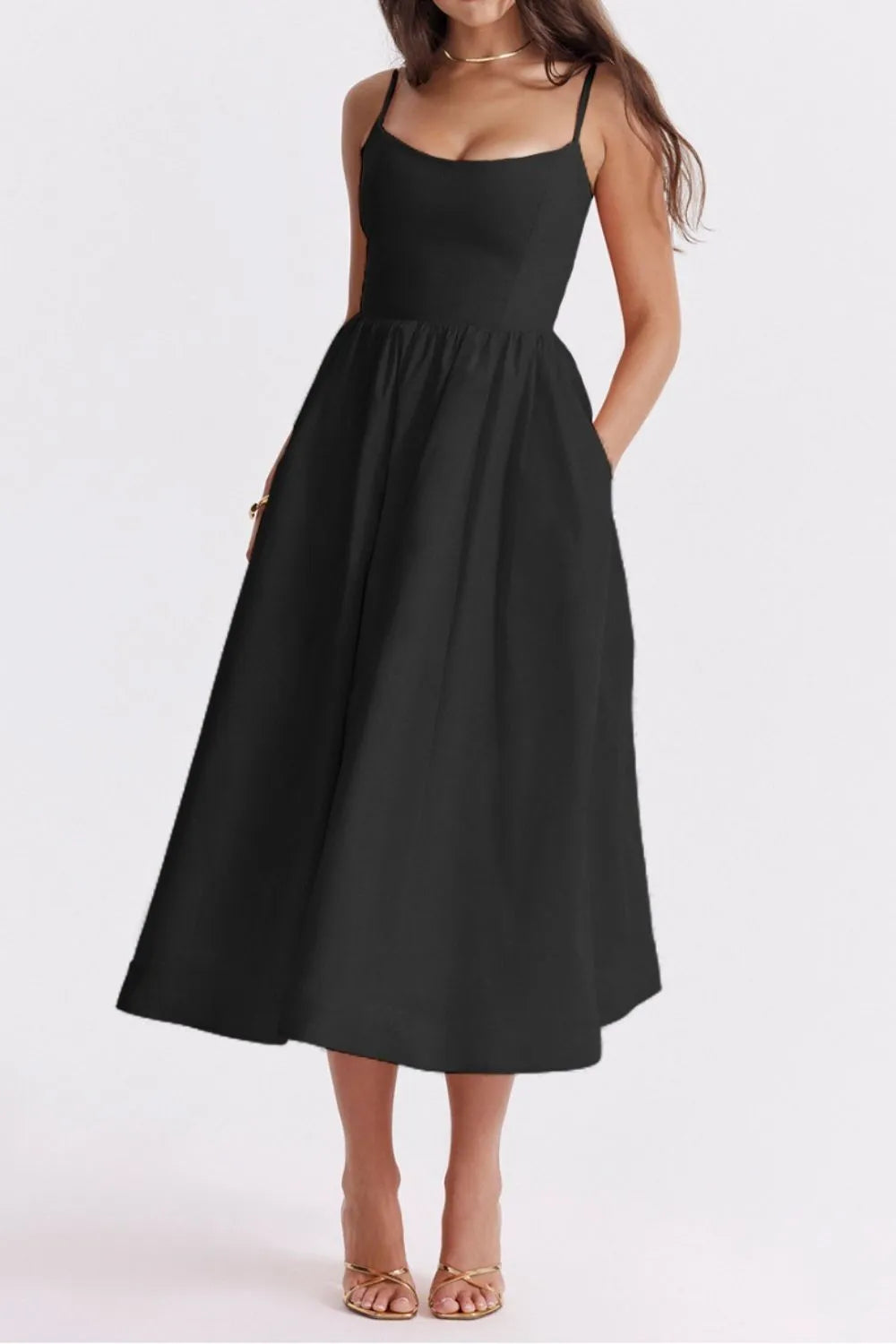 Floral Print Spaghetti Strap Midi Dress - Blushé Belle