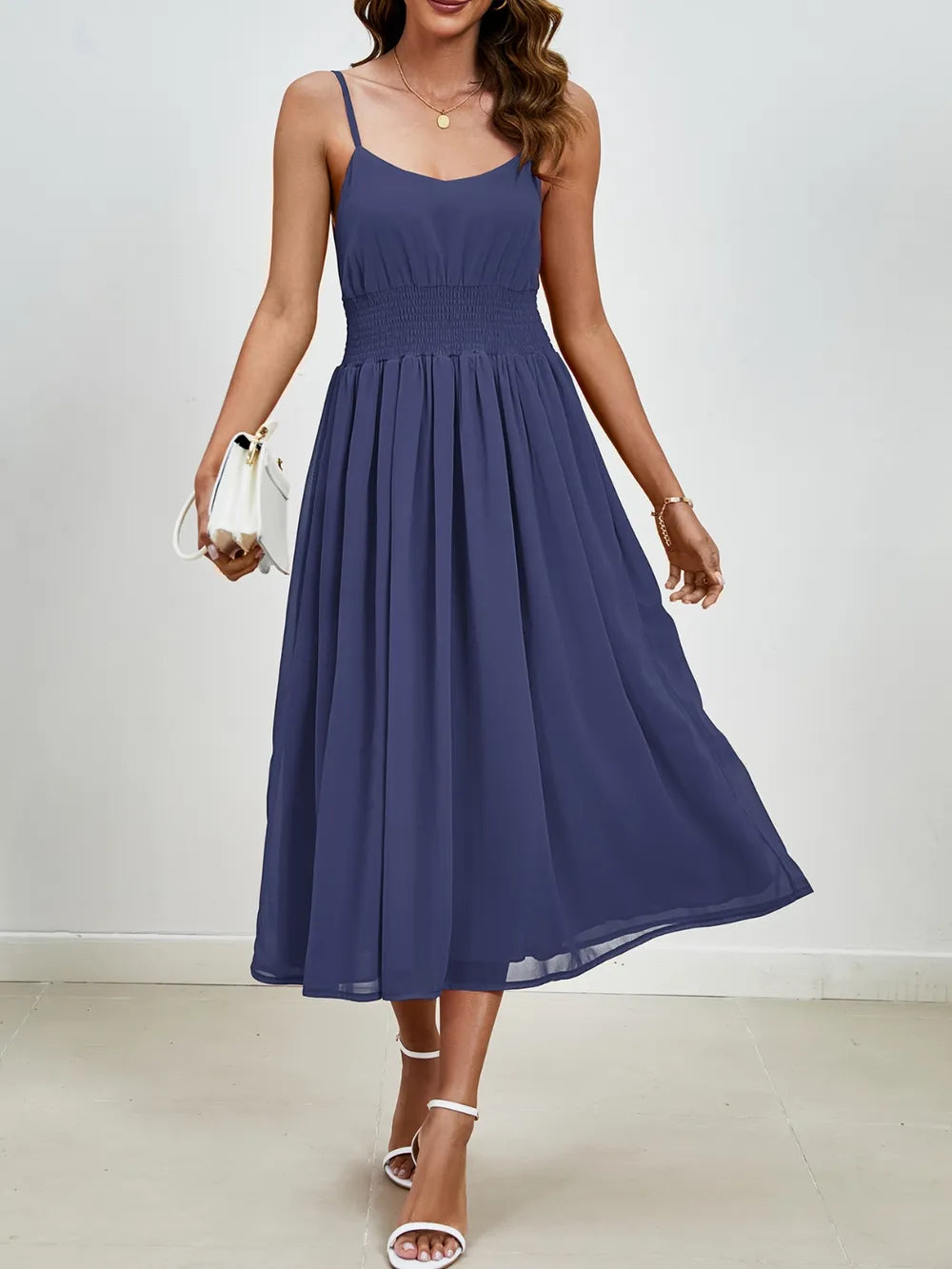 Scoop Neck Midi Cami Dress - Blushé Belle