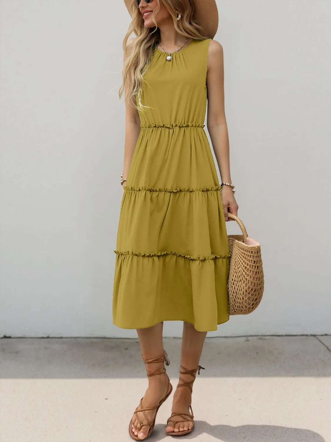 Frill Tiered Midi Dress - Blushé Belle
