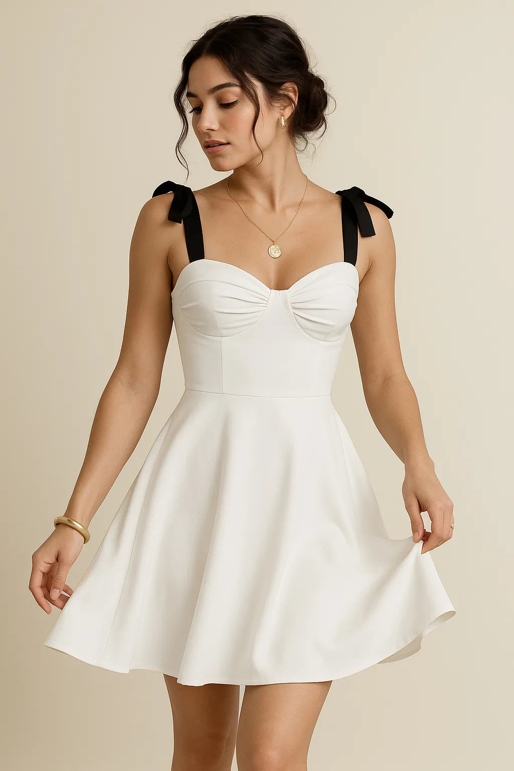 Sweetheart Neck Tie Shoulder Dress - Blushé Belle