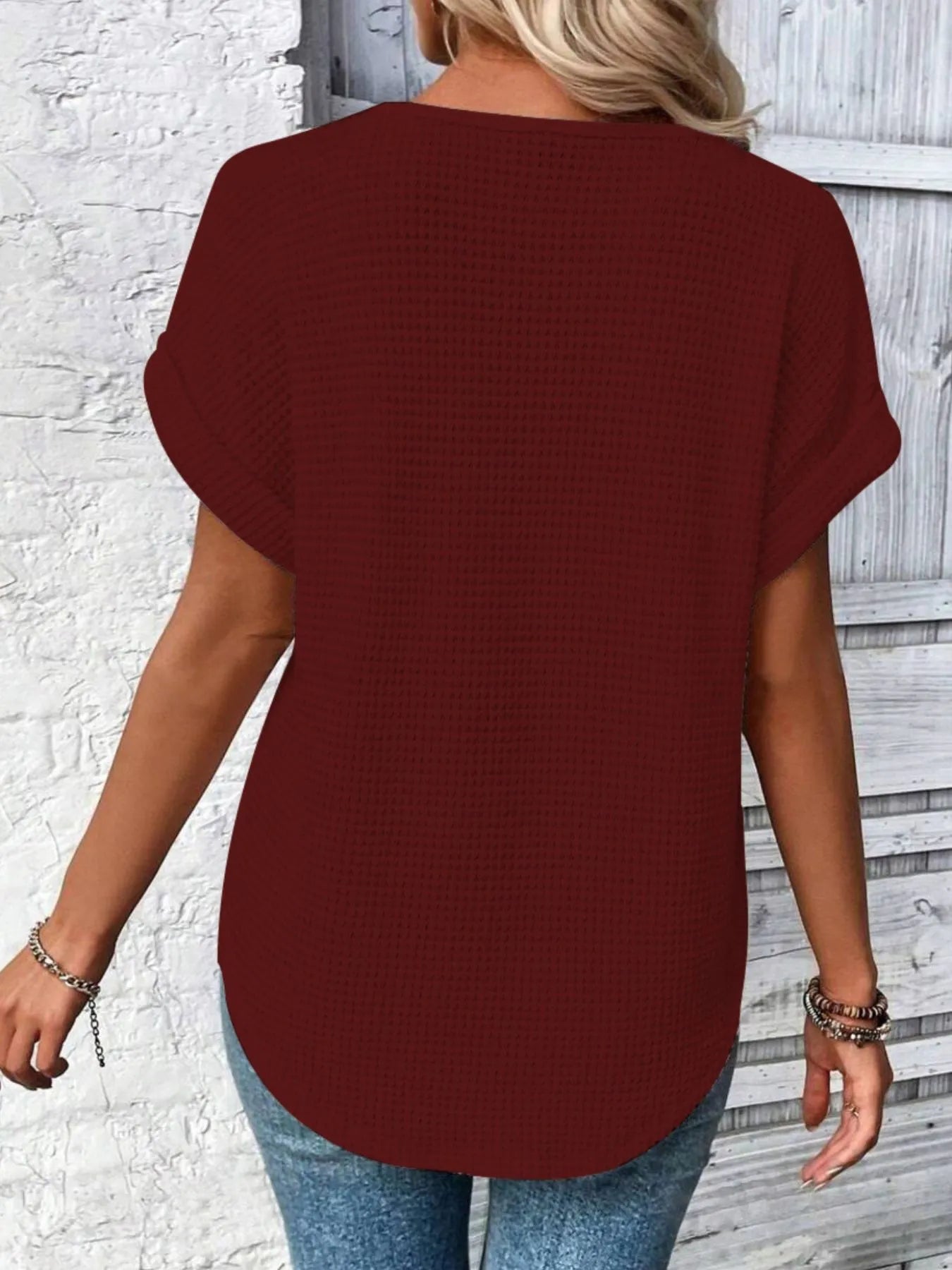 Crochet Lace Short Sleeve Casual T-Shirt - Blushé Belle