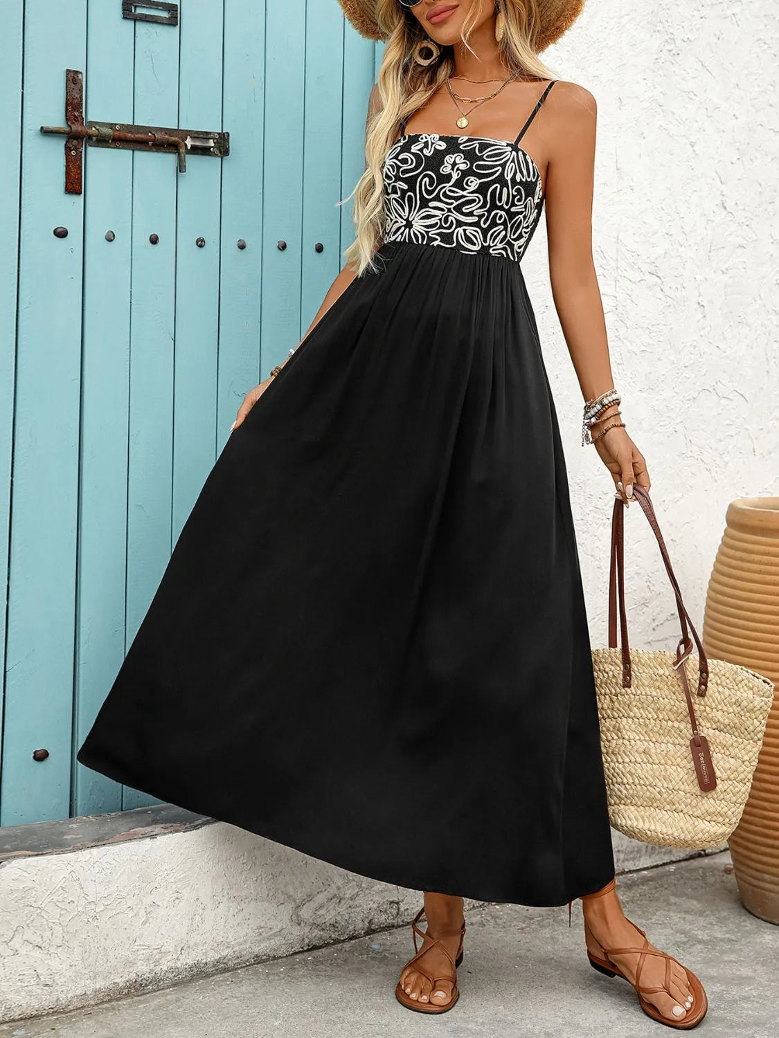 Smocked Midi Cami Dress with Pockets - Blushé Belle