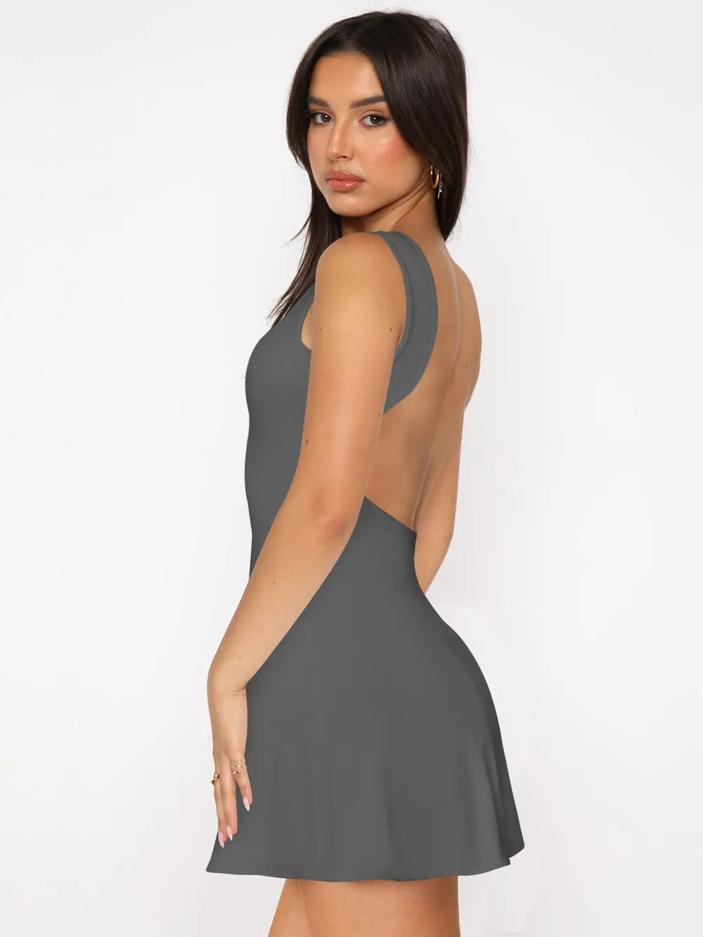 Backless Wide Strap Mini Dress - Blushé Belle