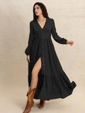 V-Neck Long Sleeve Dress - Blushé Belle