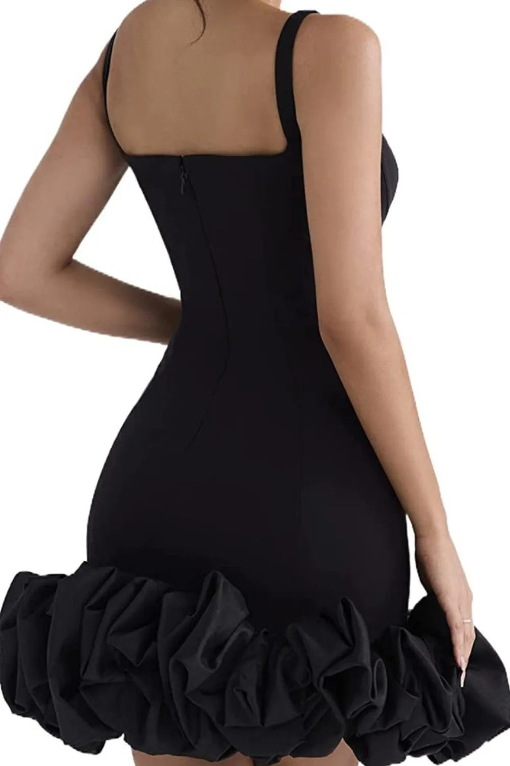 Ruched Square Neck Sleeve Mini Dress - Blushé Belle