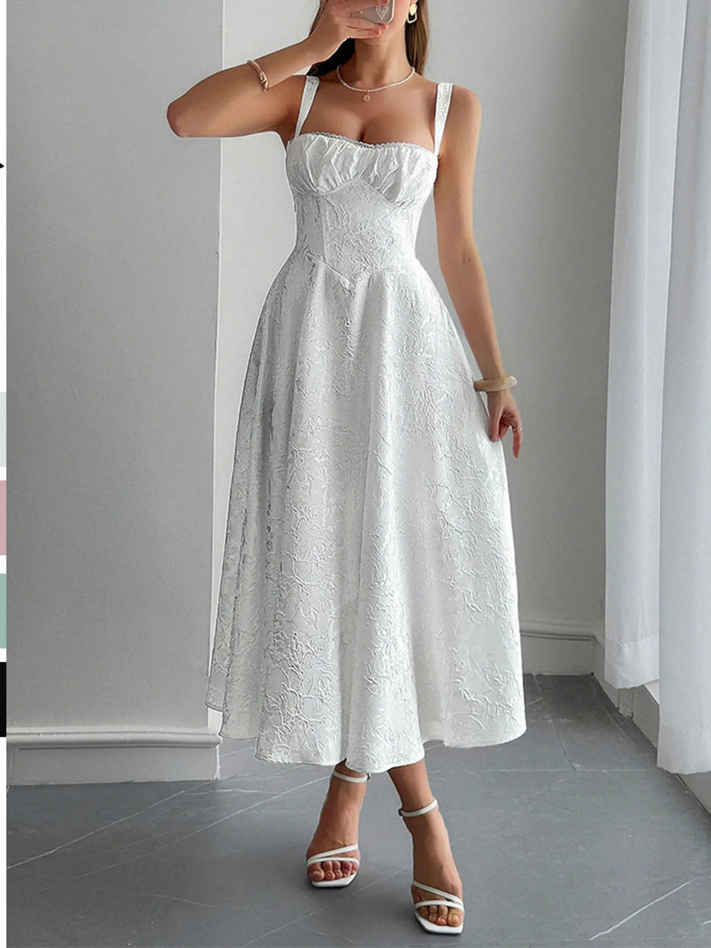 Lace-Up Sleeveless Midi Dress - Blushé Belle