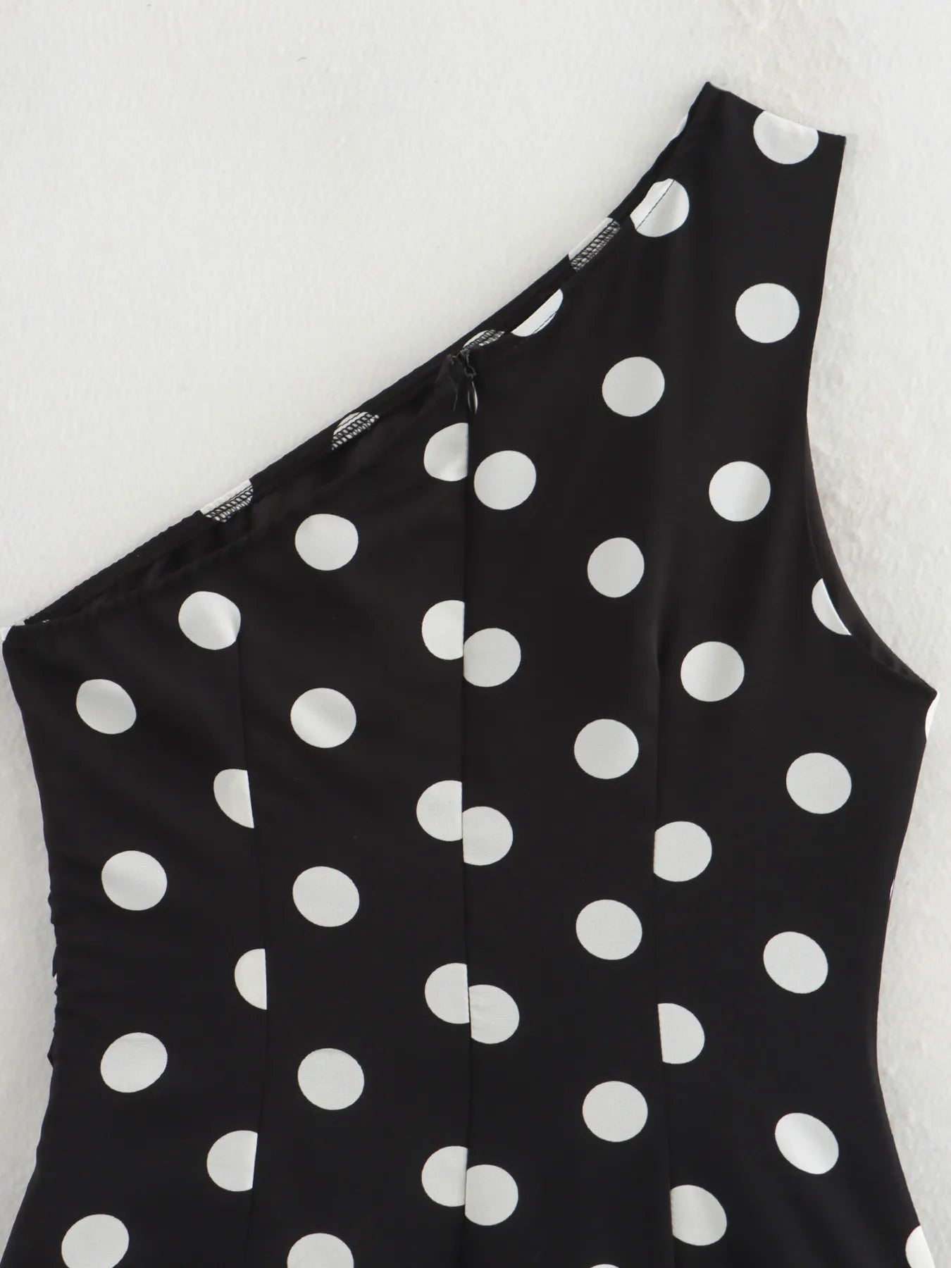 One-Shoulder Polka Dot Mini Dress - Blushé Belle