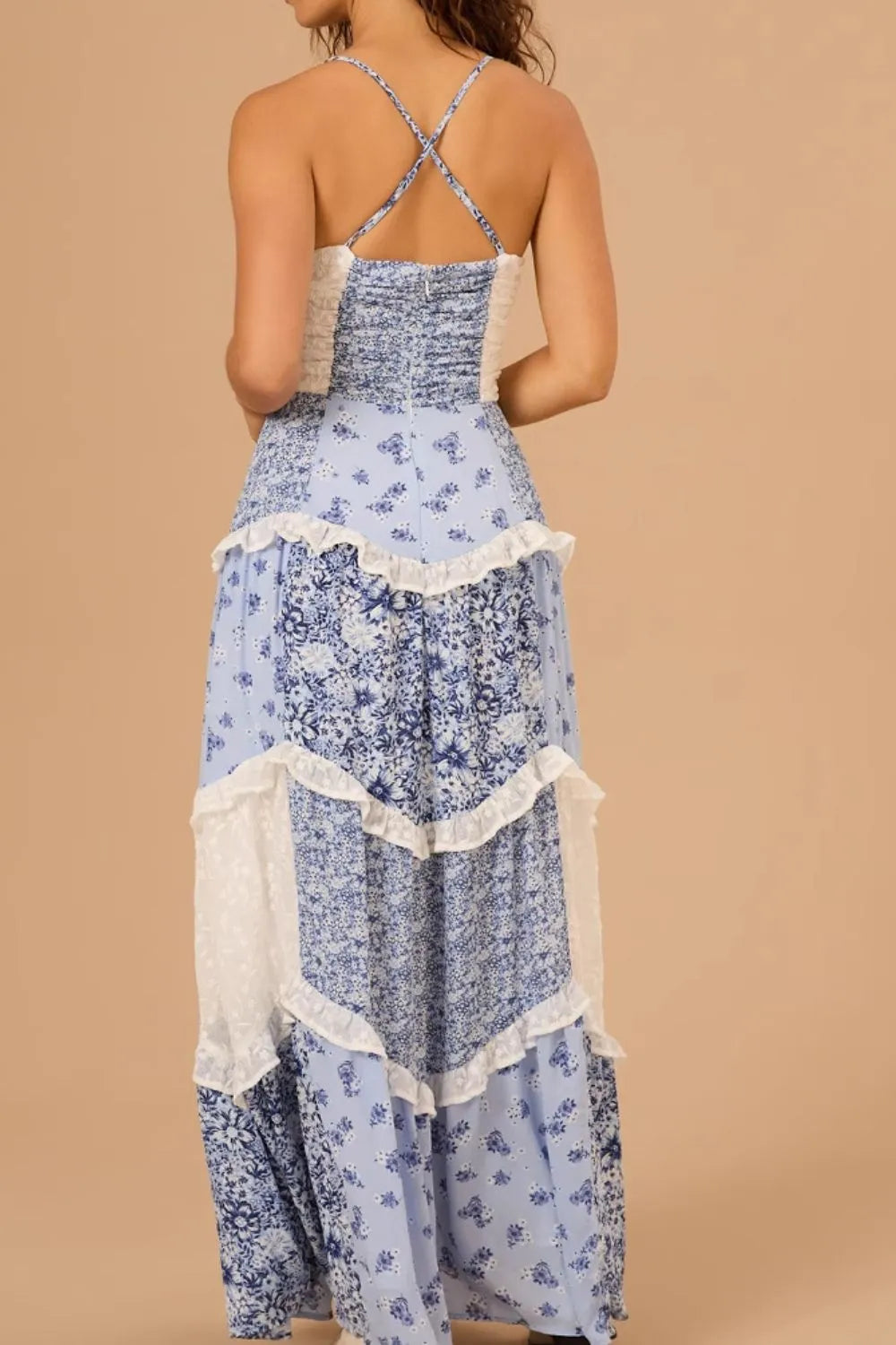 Floral Lace Trim Maxi Cami Dress - Blushé Belle