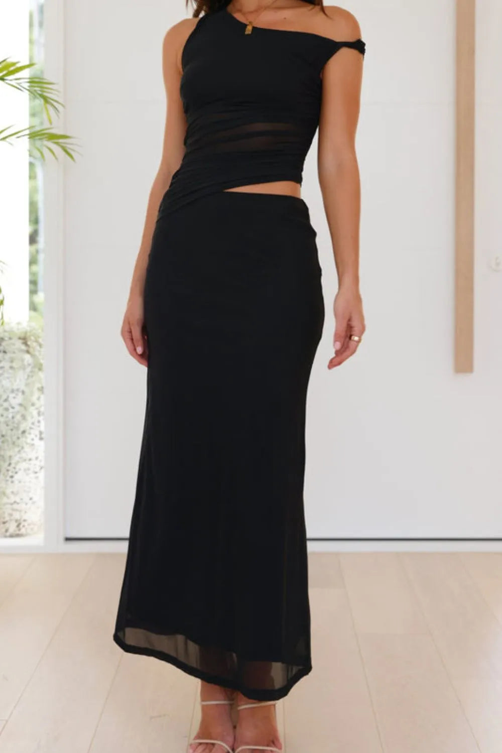 Asymmetrical Cutout Sleeveless Dress - Blushé Belle