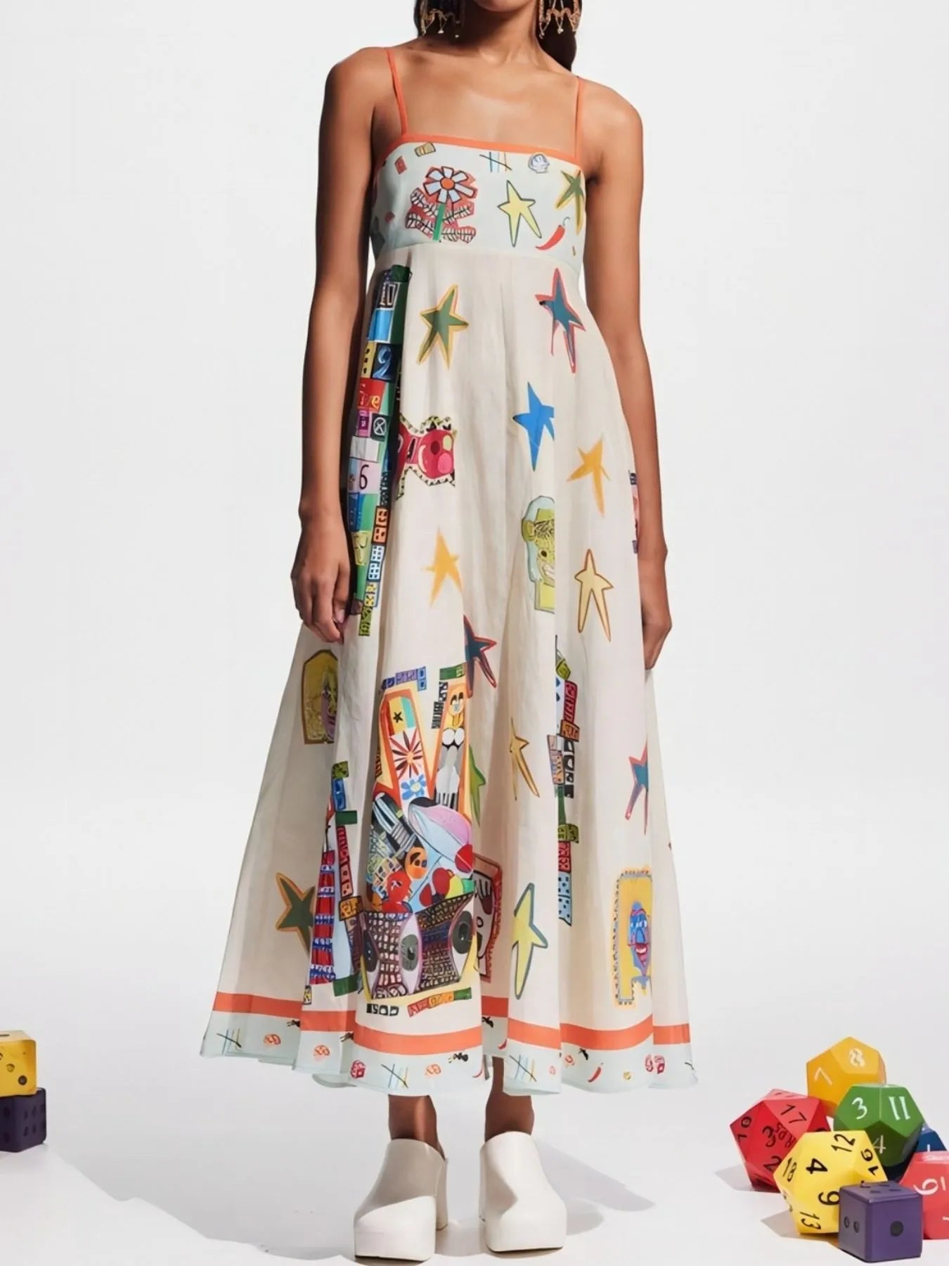 Printed Square Neck Cami Maxi Dress - Blushé Belle