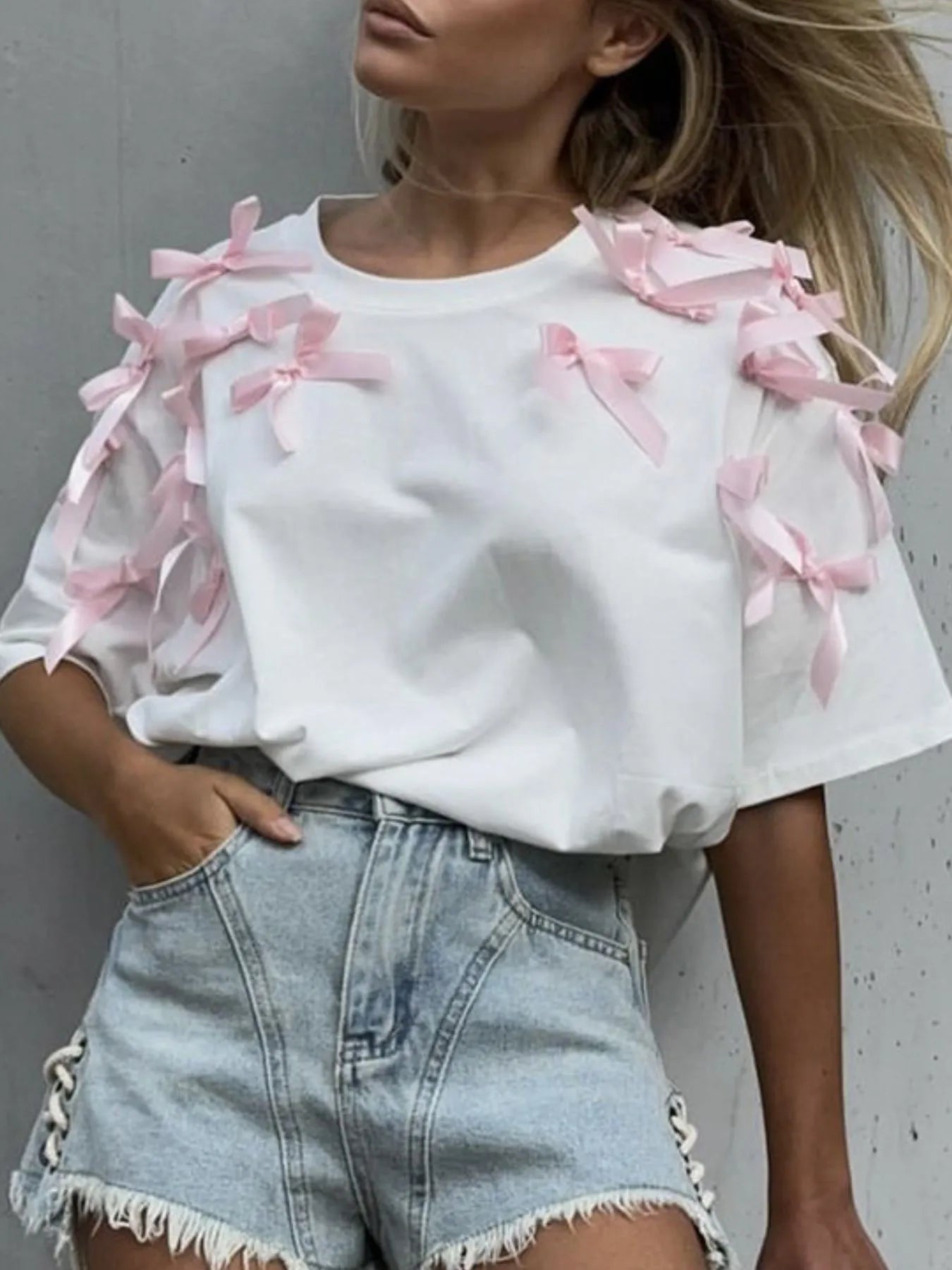 Bow Short Sleeve T-Shirt - Blushé Belle