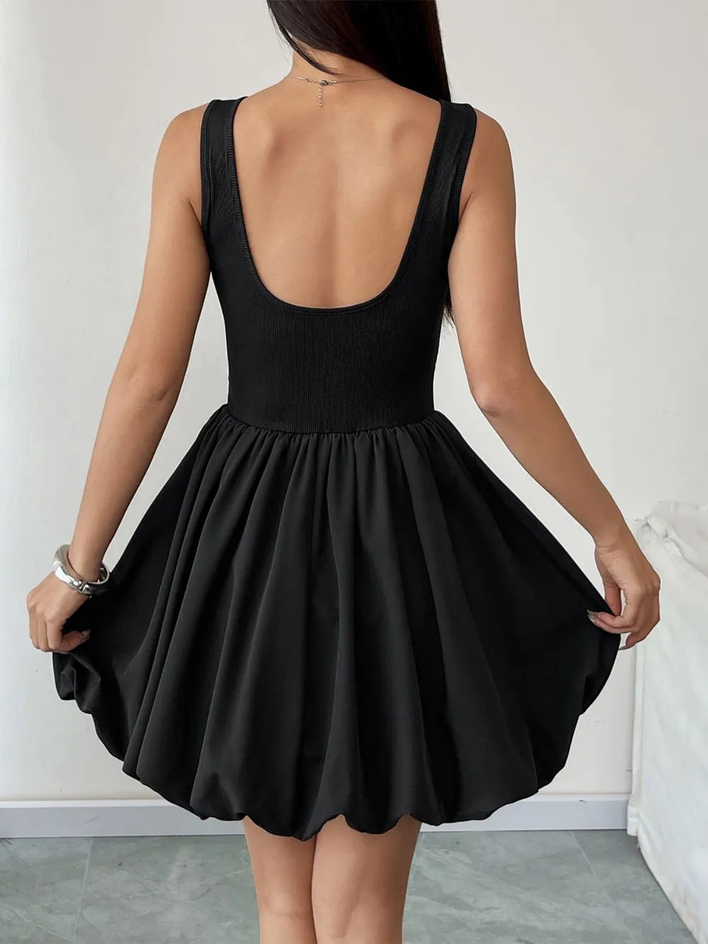 Perfee Ruched Sleeveless Mini Dress - Blushé Belle