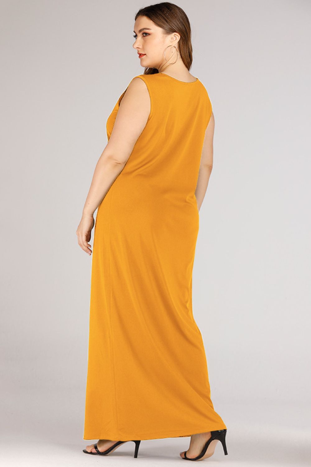 Plus Size Scoop Neck Maxi Tank Dress - Blushé Belle