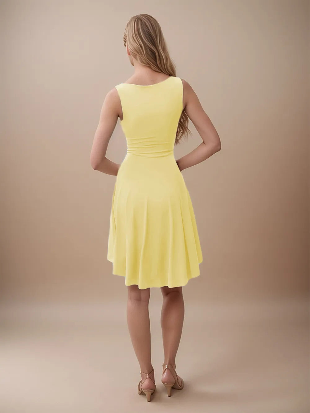 High-Low Round Neck Sleeveless Mini Dress - Blushé Belle