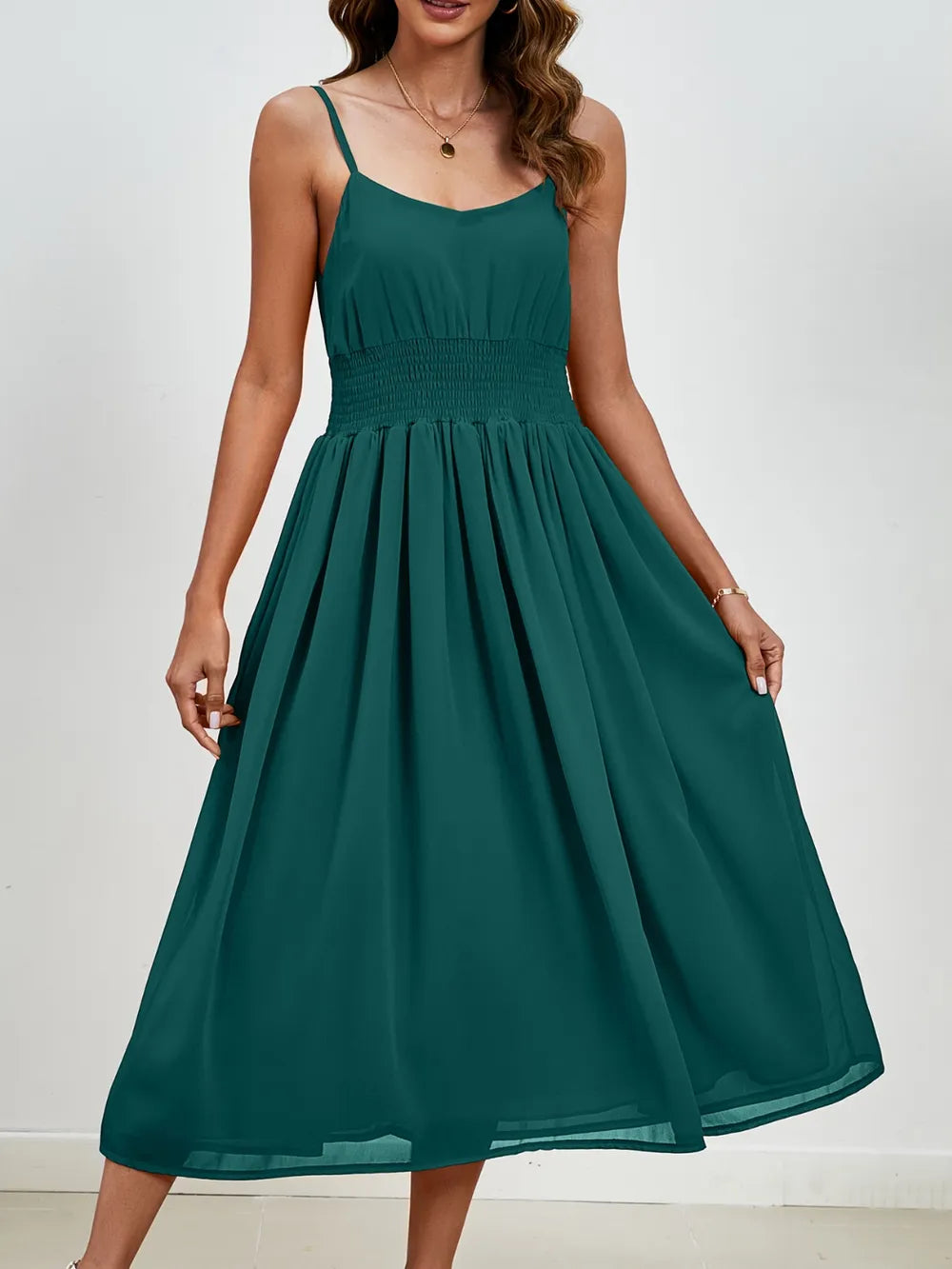 Scoop Neck Midi Cami Dress - Blushé Belle