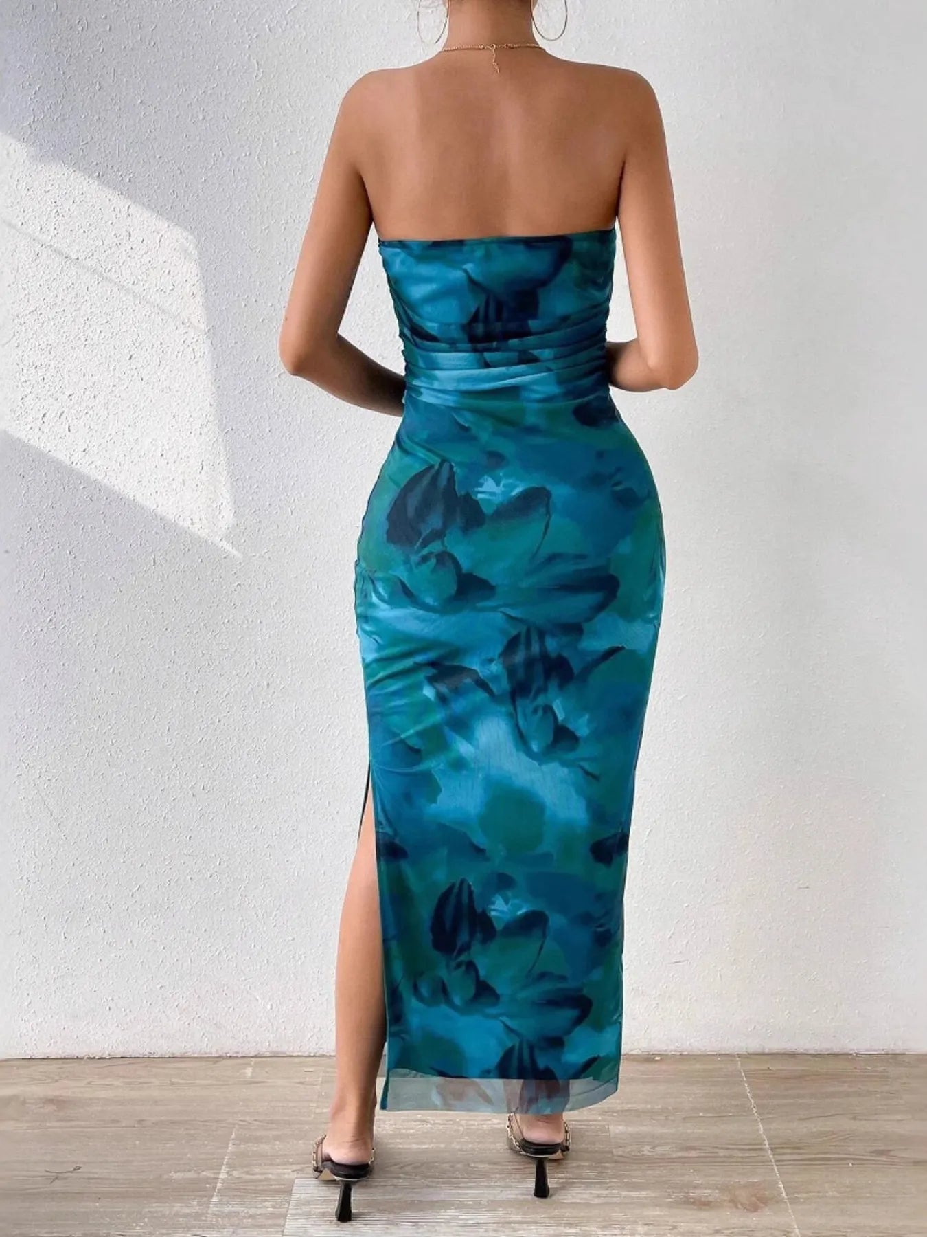 Printed Side Slit Tube Dress - Blushé Belle