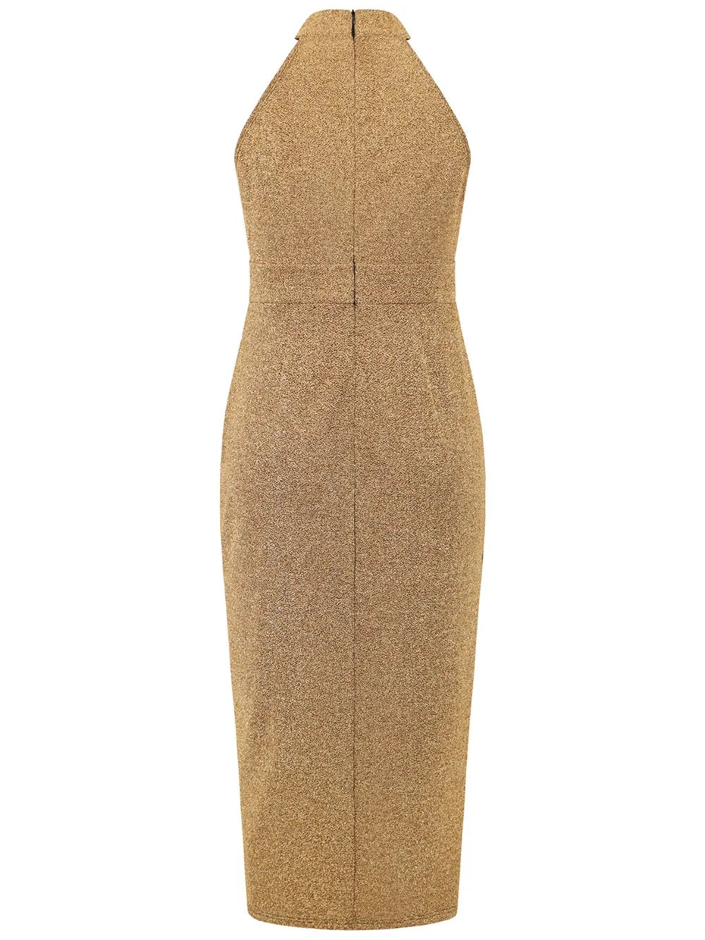 Slit Ruched Mock Neck Sleeveless Dress - Blushé Belle