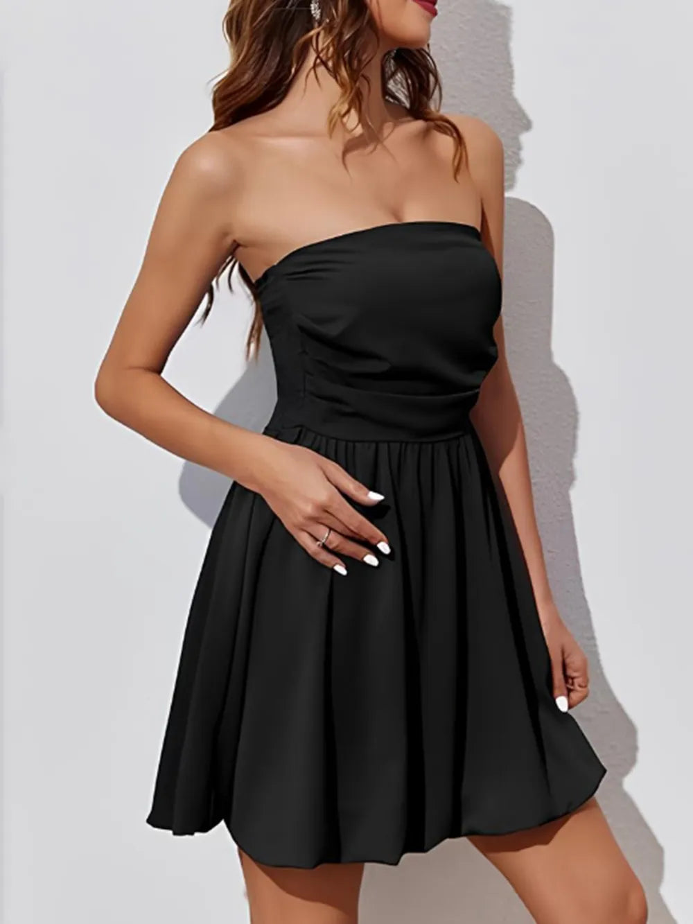 Ruched Tube Mini Dress - Blushé Belle