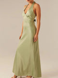Halter Neck Wrap Maxi Dress with Tie Detail - Blushé Belle