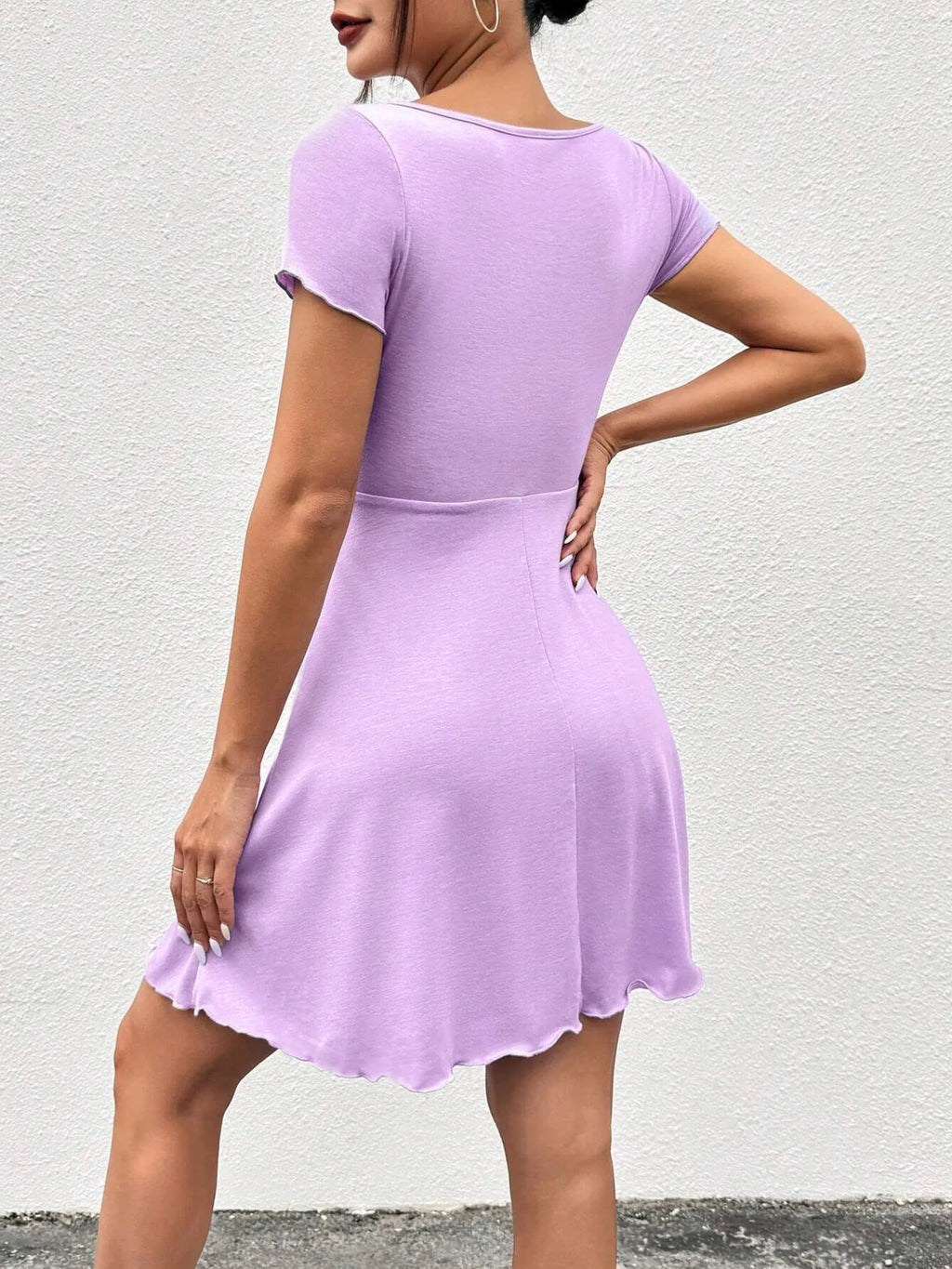 Drawstring Short Sleeve Mini Dress - Blushé Belle