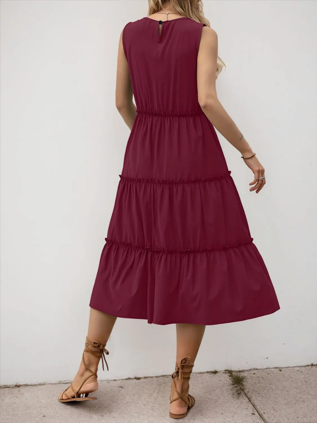 Frill Tiered Midi Dress - Blushé Belle