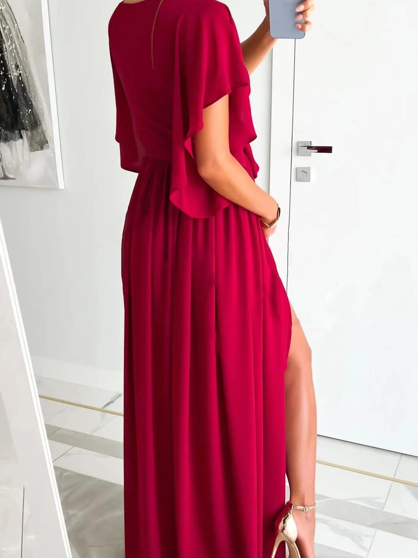 Flutter Sleeve Surplice Tie Waist Dress - Blushé Belle