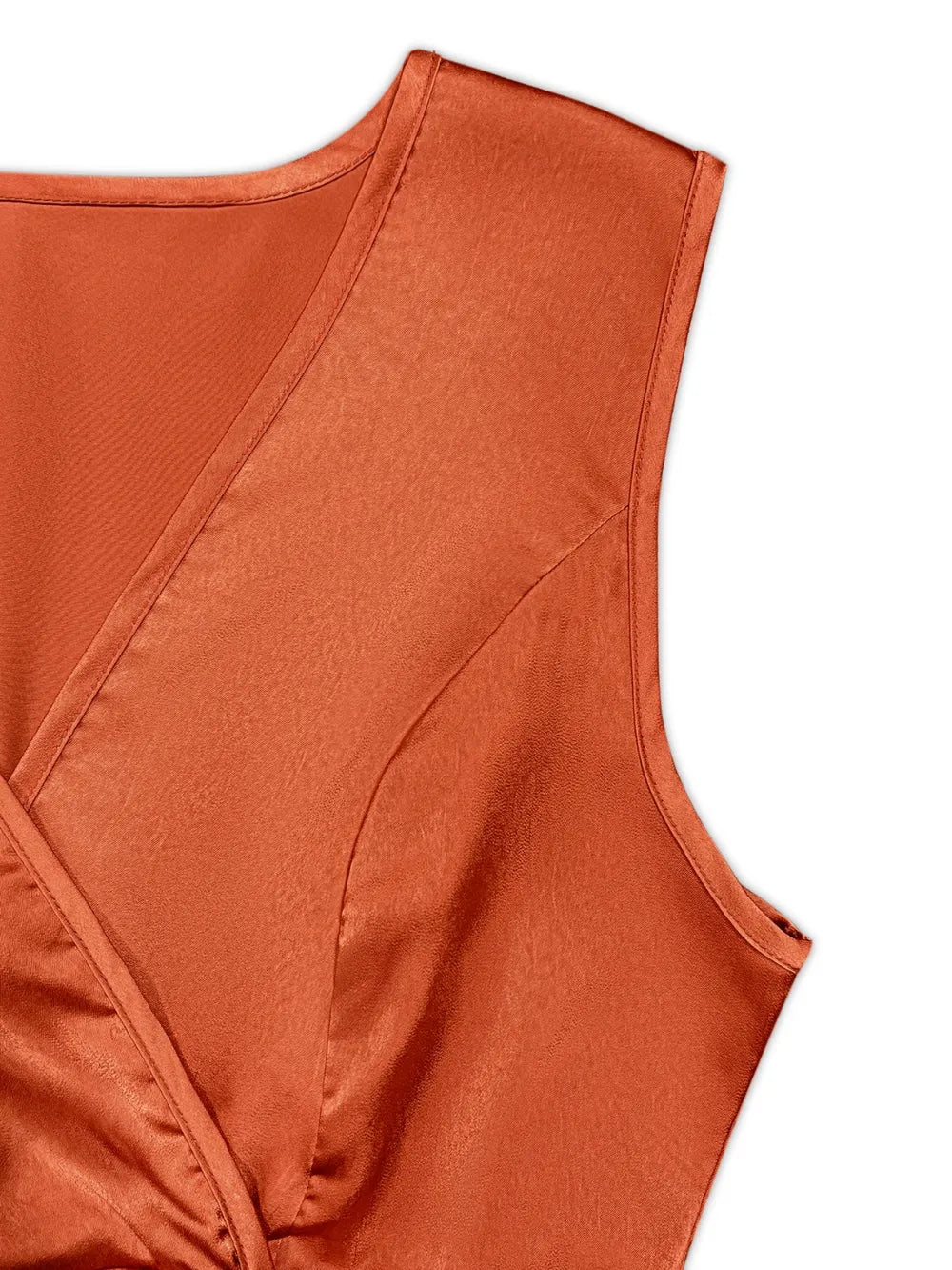 Slit Surplice Sleeveless Midi Dress - Blushé Belle