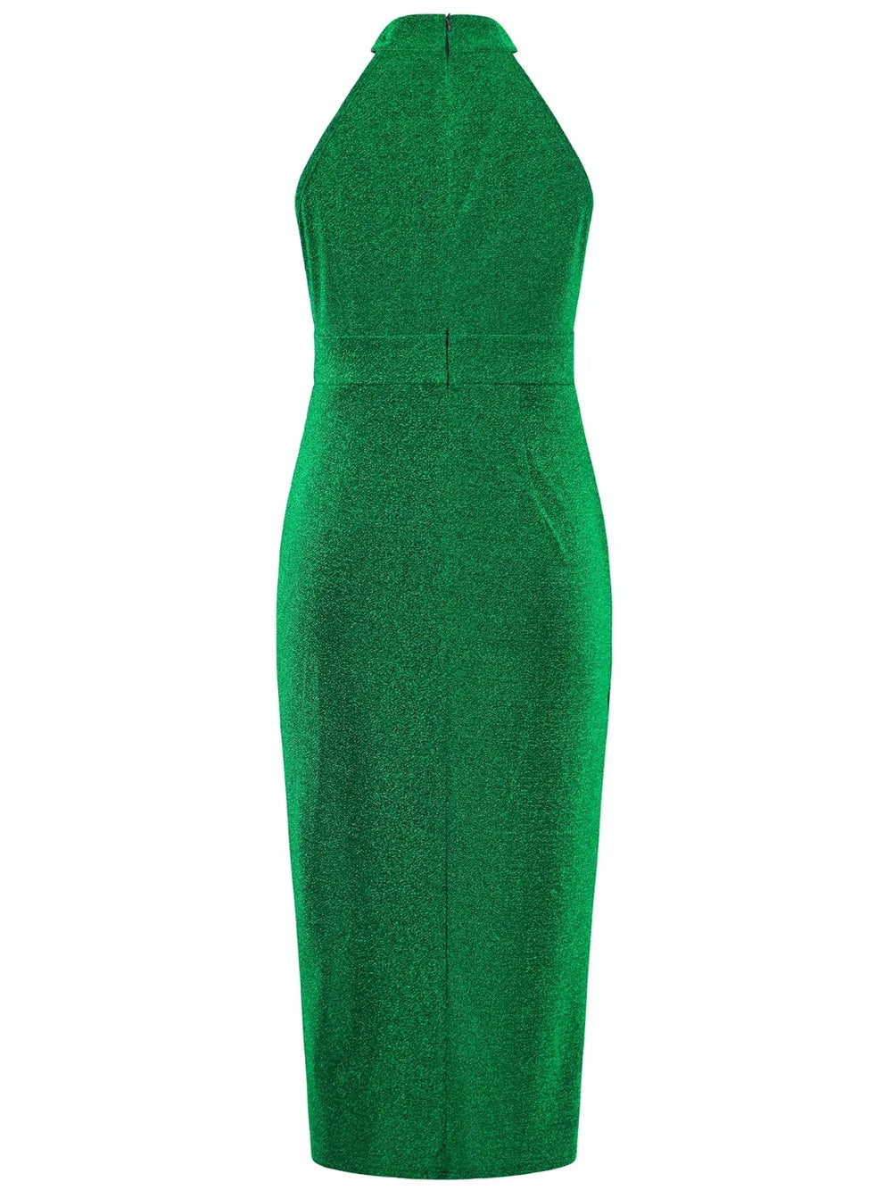 Slit Ruched Mock Neck Sleeveless Dress - Blushé Belle