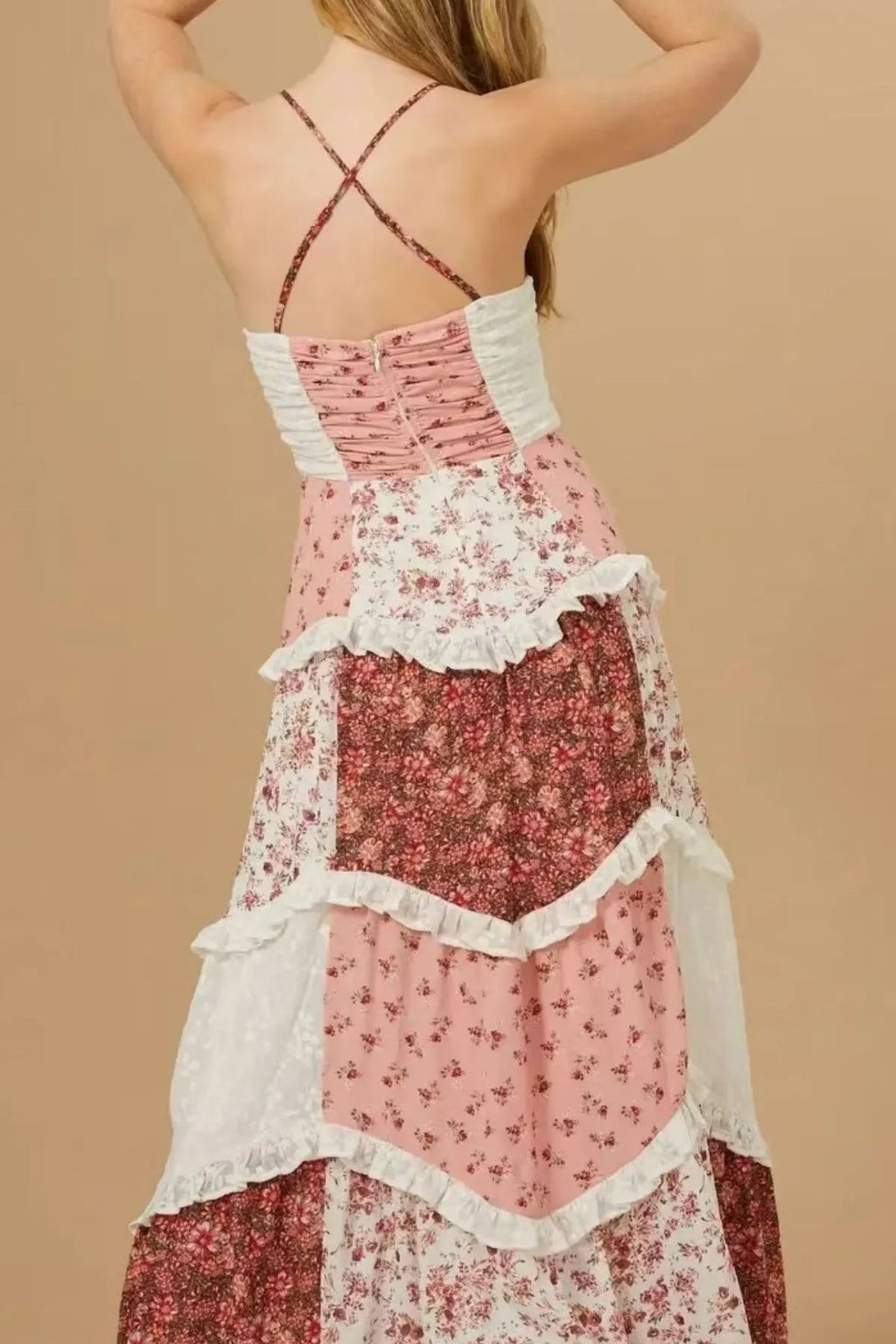 Floral Lace Trim Maxi Cami Dress - Blushé Belle