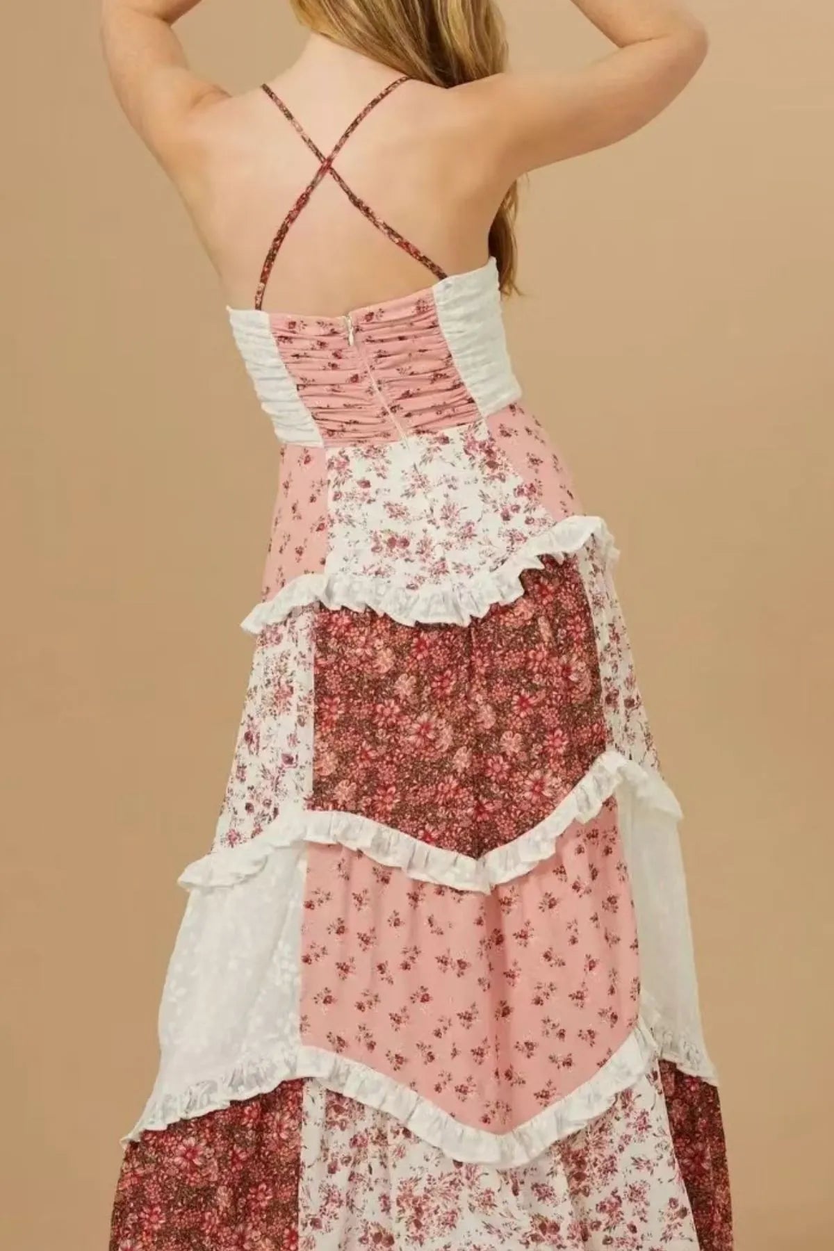 Floral Lace Trim Maxi Cami Dress - Blushé Belle