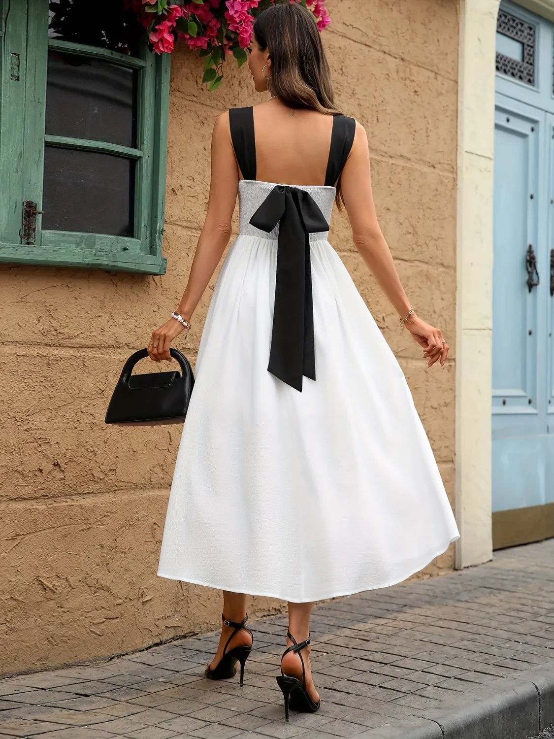 Sweetheart Neck Wide Strap Midi Dress - Blushé Belle