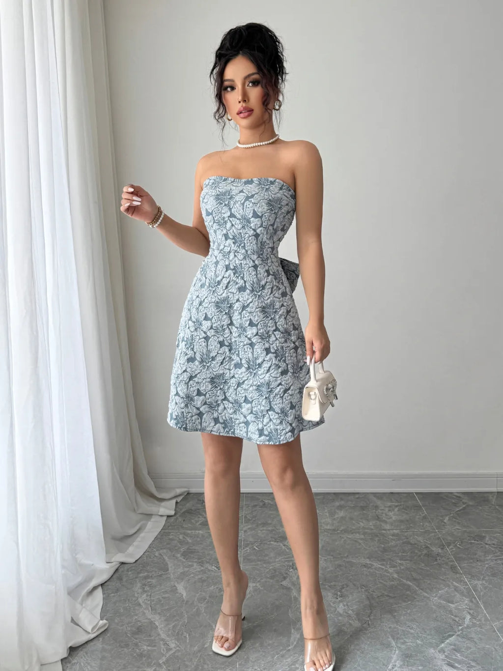 Bow Back Tube Mini Dress - Blushé Belle