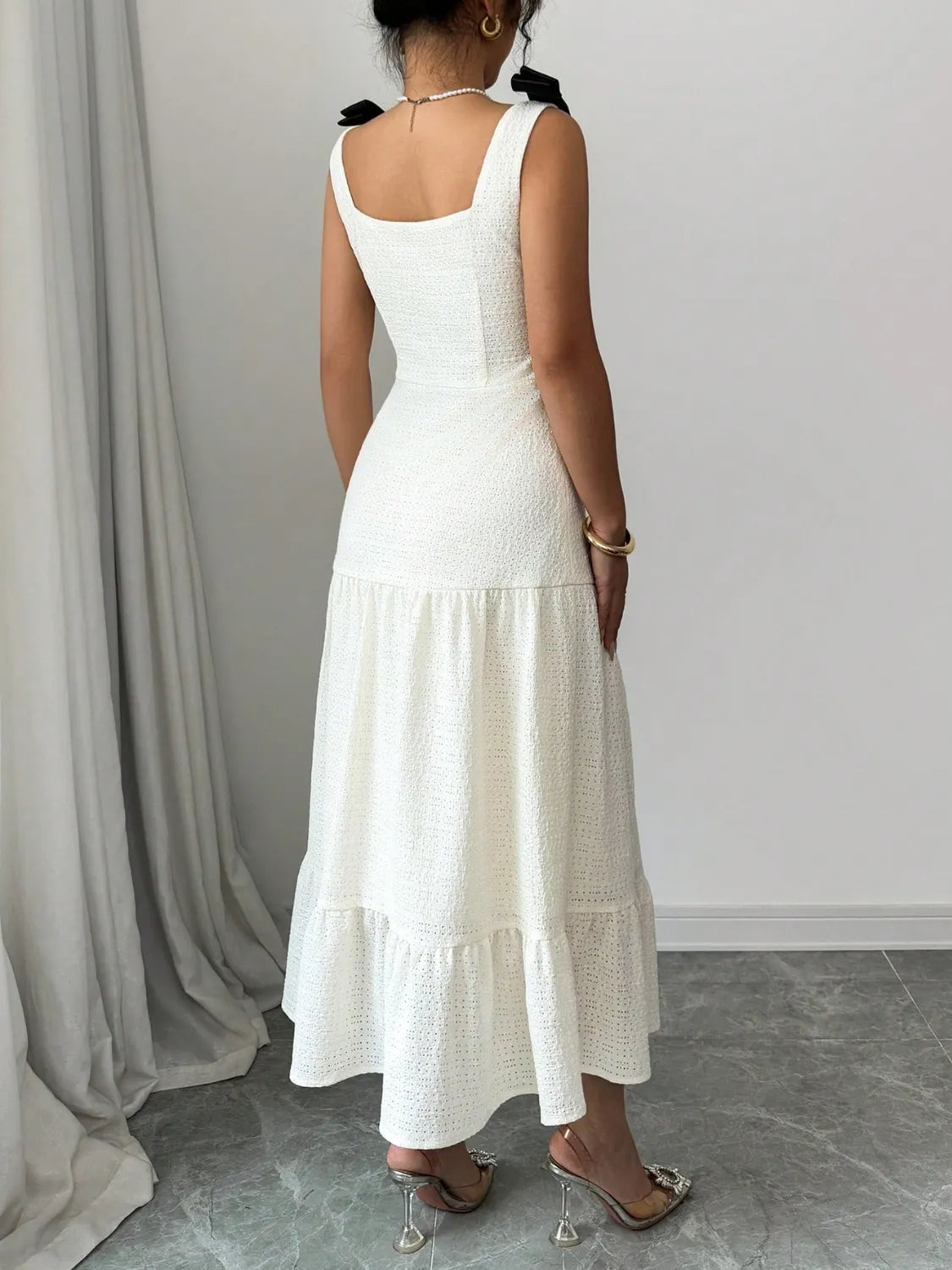 Square Neck Wide Strap Dress - Blushé Belle