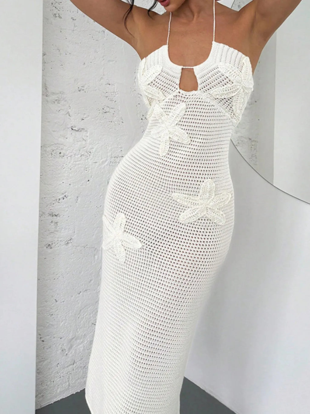 Crochet Backless Midi Knit Dress - Blushé Belle