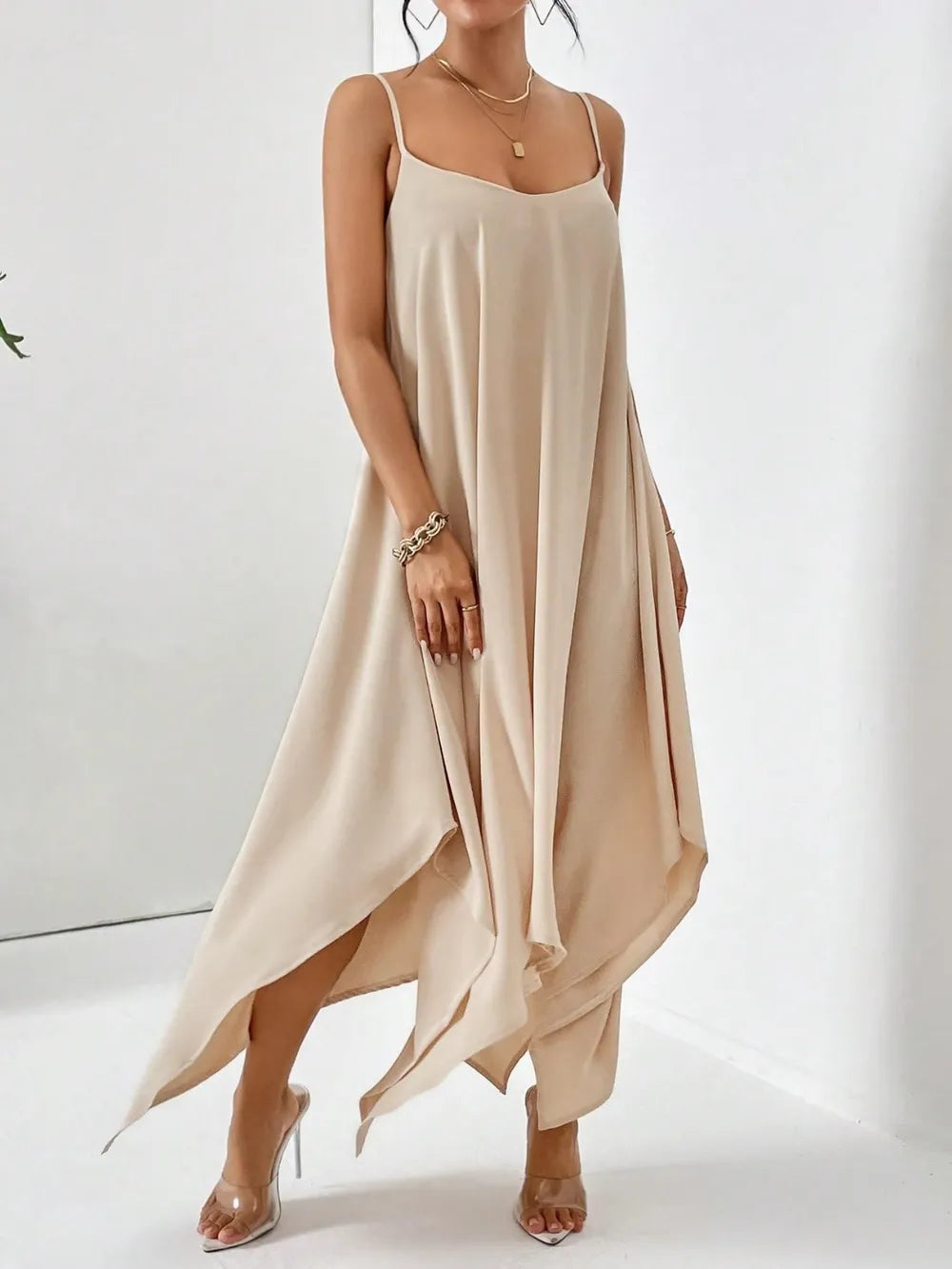Scoop Neck Midi Cami Dress - Blushé Belle