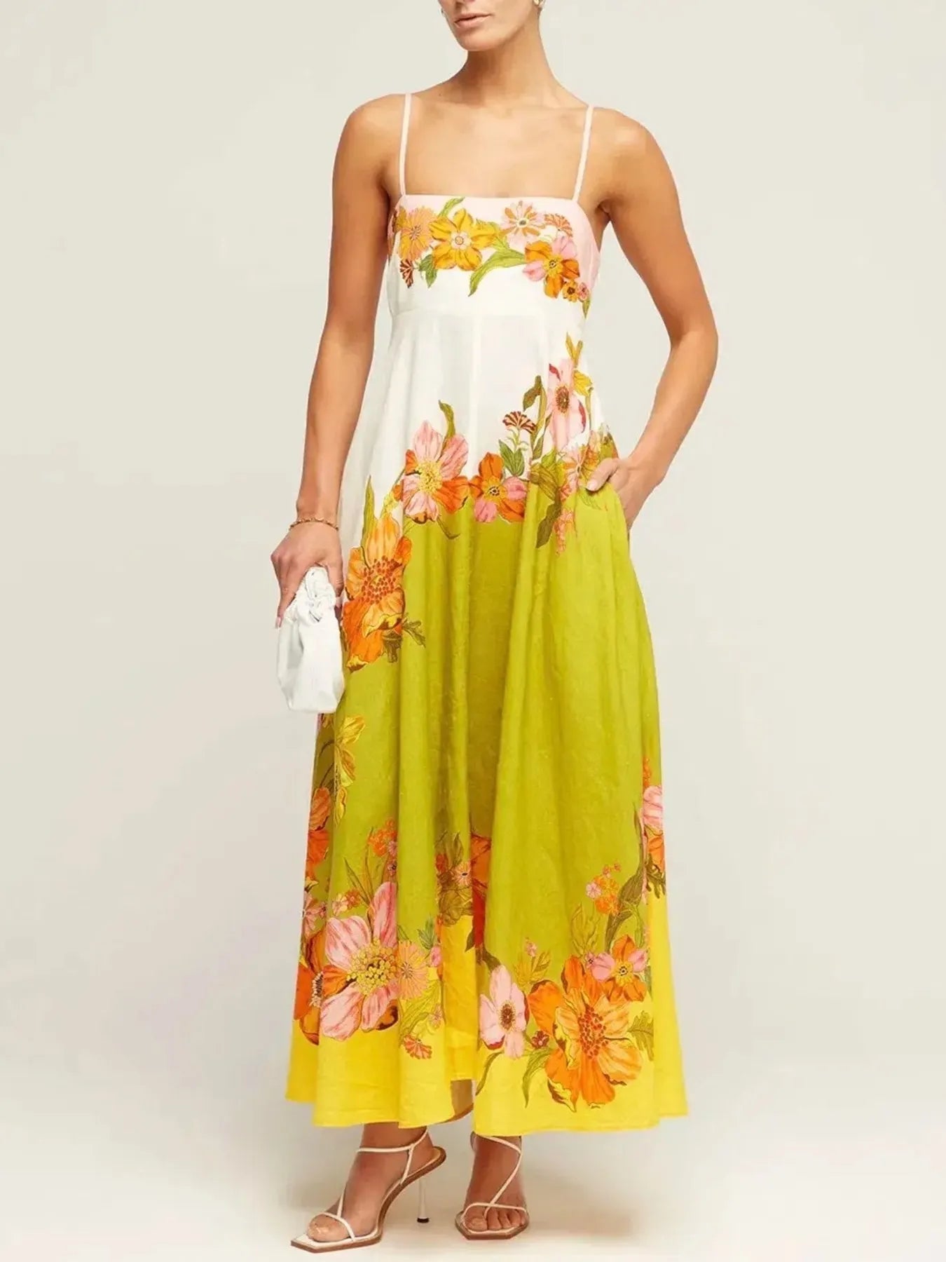 Tropical Floral Gradient Maxi Cami Dress - Blushé Belle