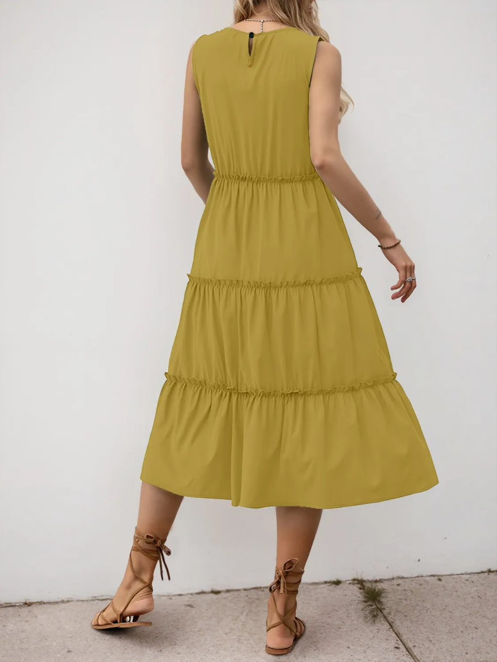 Frill Tiered Midi Dress - Blushé Belle