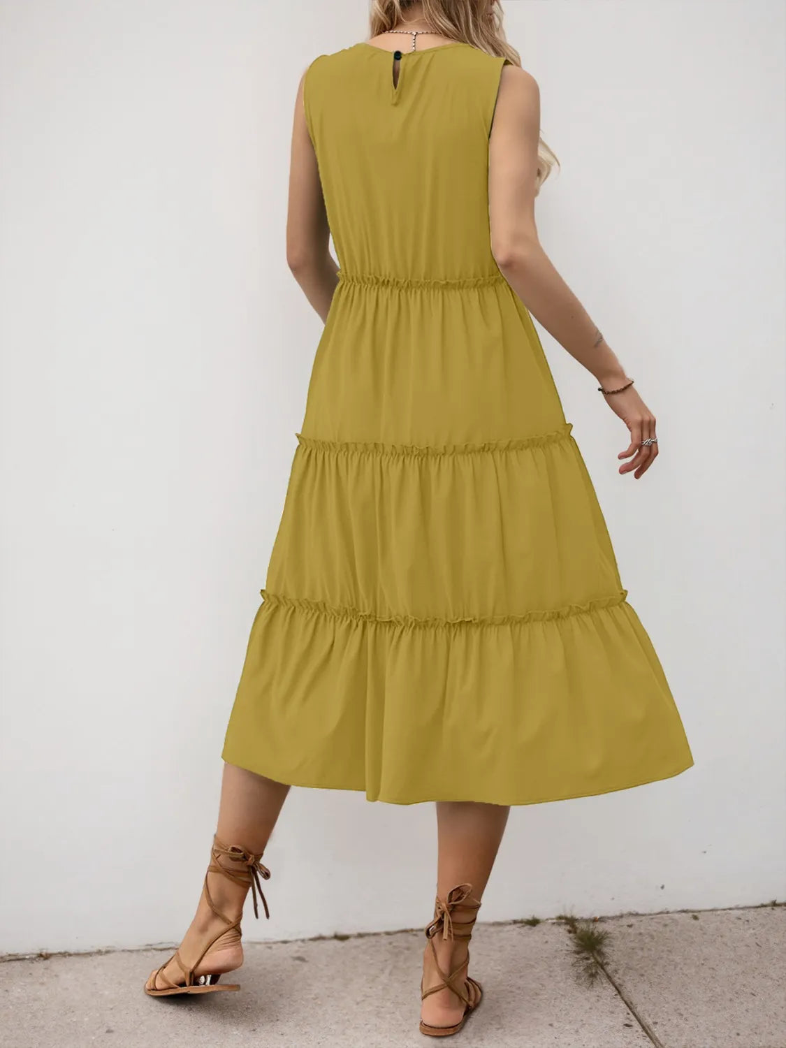 Frill Tiered Midi Dress - Blushé Belle