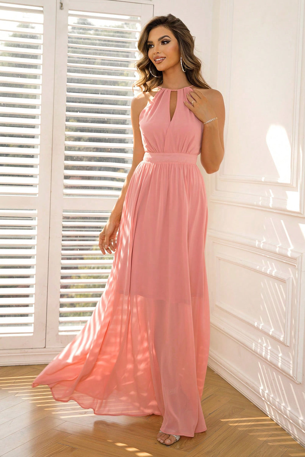 Tied Cutout Sleeveless Maxi Dress - Blushé Belle